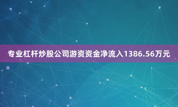 专业杠杆炒股公司游资资金净流入1386.56万元